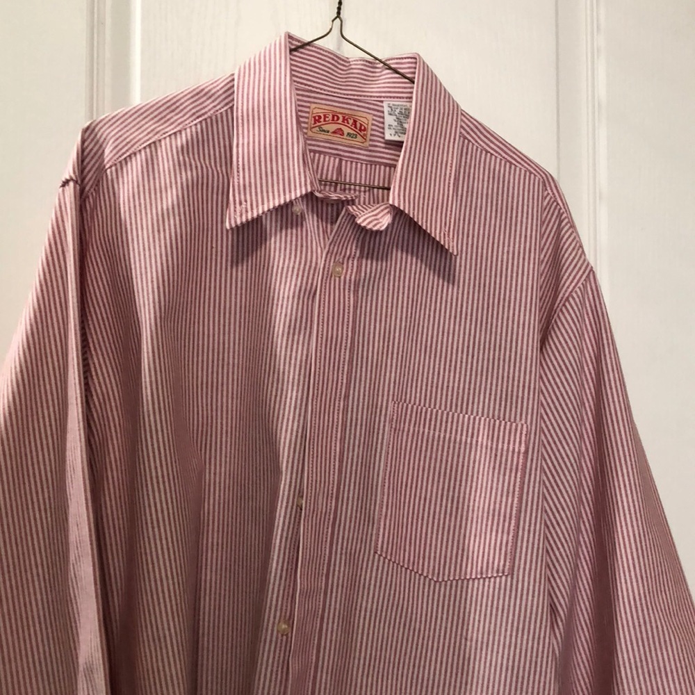 Men’s RedKap Striped Dress Shirt